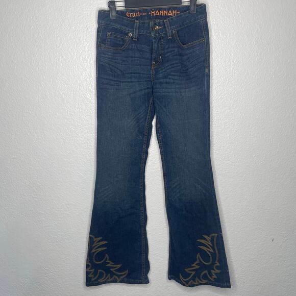 Cruel Denim Womens Jeans Size 26 Hannah Denim Blue Bootcut Embroidered - Picture 1 of 14